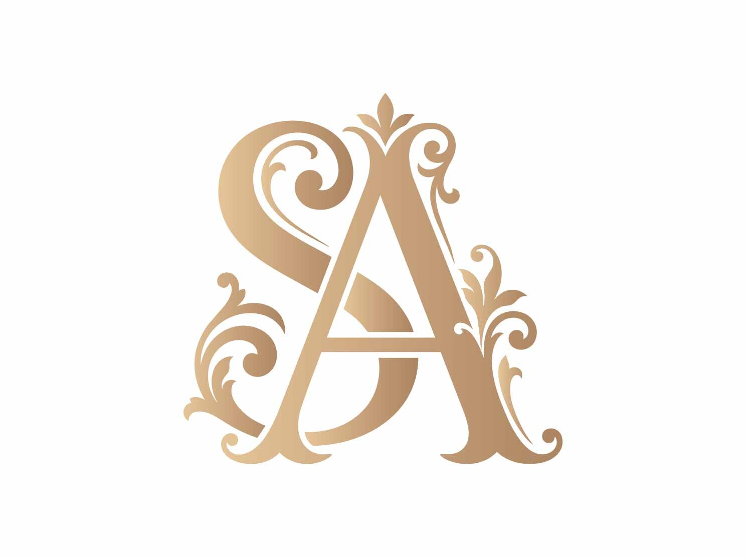 SA Luxury Initial Monogram SVG