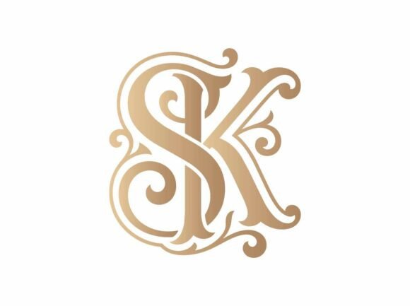 SK Elegant Initial Monogram SVG