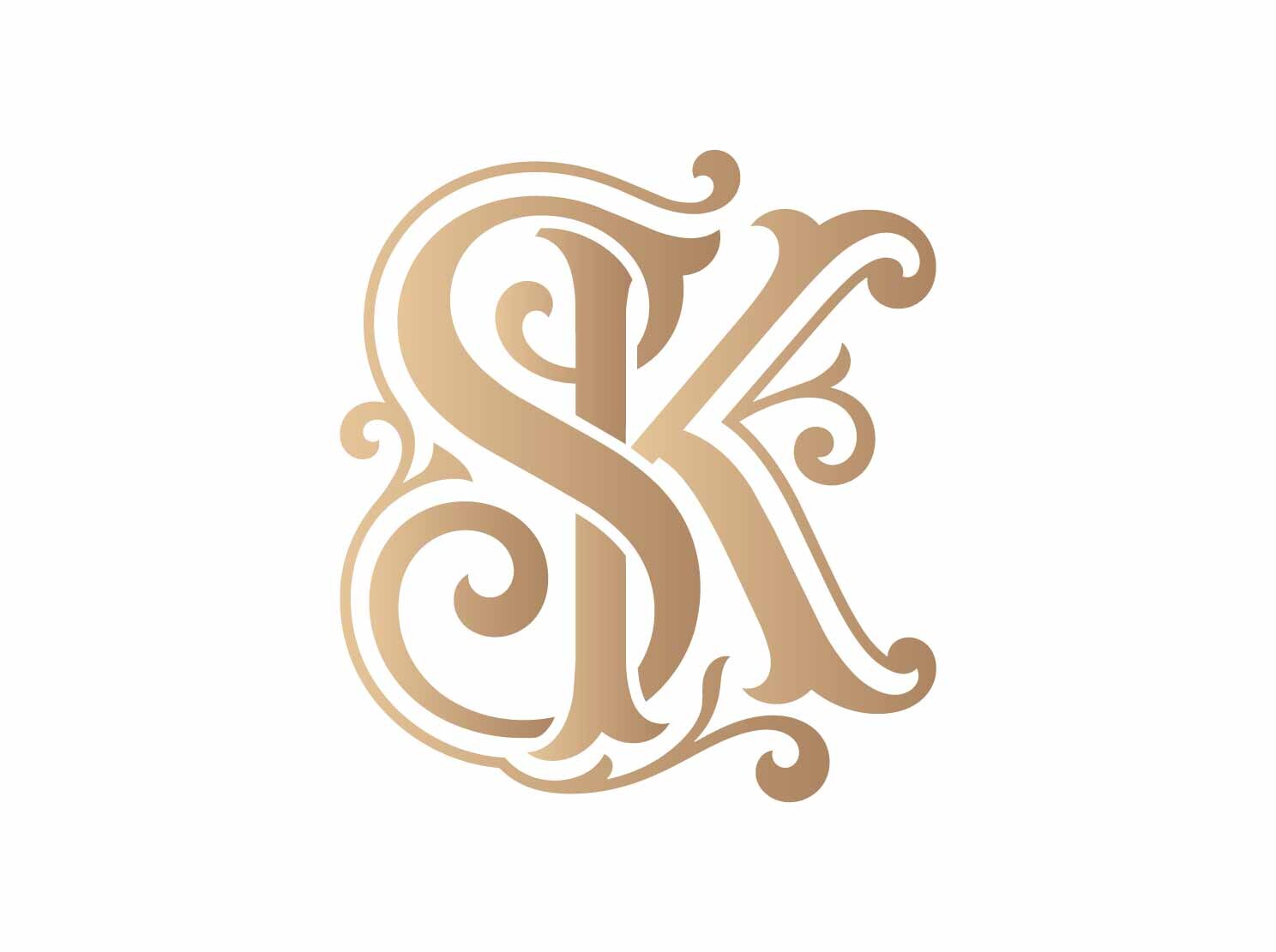 SK Elegant Initial Monogram SVG