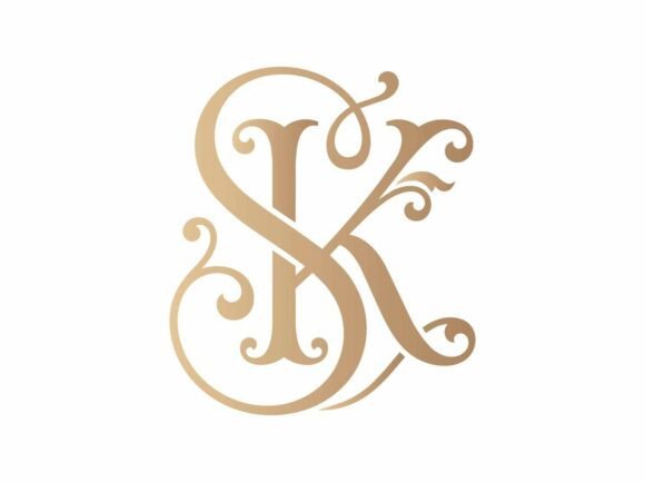 SK Wedding Monogram Initials SVG