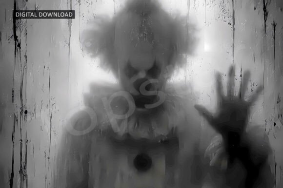 Scary Clown Ghost Mirror Halloween Decor