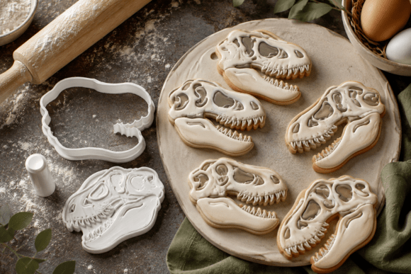 T-Rex Skull Cookie Cutter STL File - 3D Printable Dinosaur Mold - Image 1