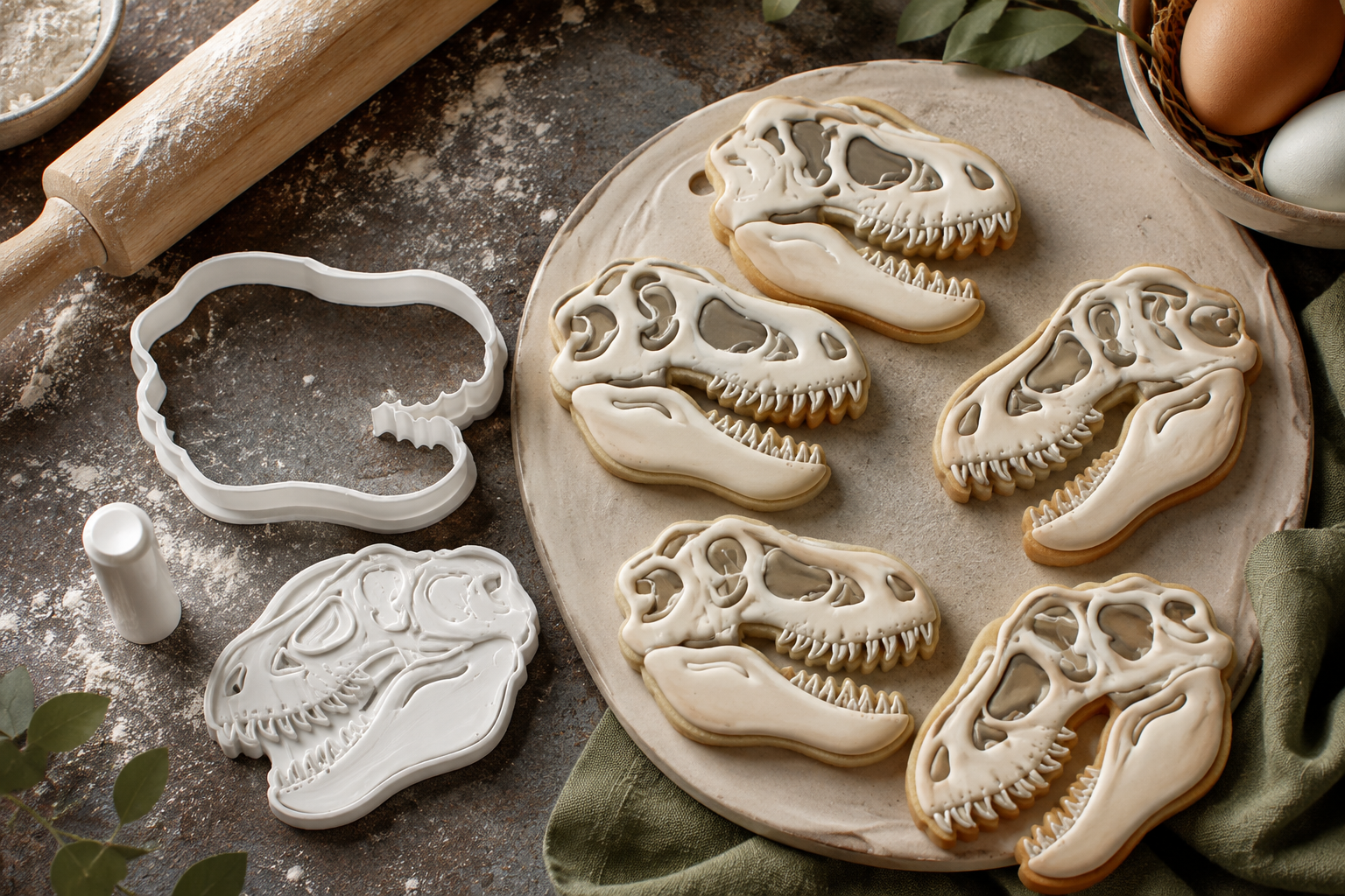 T-Rex Skull Cookie Cutter STL File - 3D Printable Dinosaur Mold - Image 5