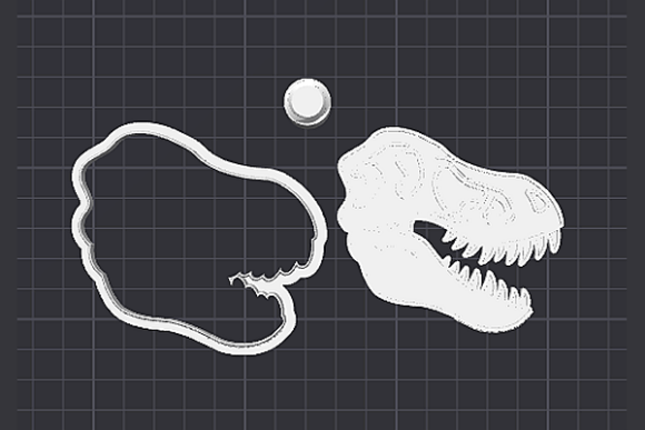 T-Rex Skull Cookie Cutter STL File - 3D Printable Dinosaur Mold - Image 2