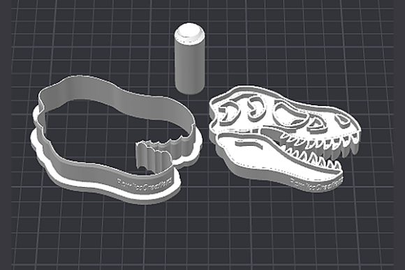 T-Rex Skull Cookie Cutter STL File - 3D Printable Dinosaur Mold - Image 3