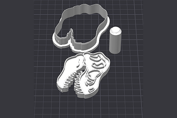 T-Rex Skull Cookie Cutter STL File - 3D Printable Dinosaur Mold - Image 4