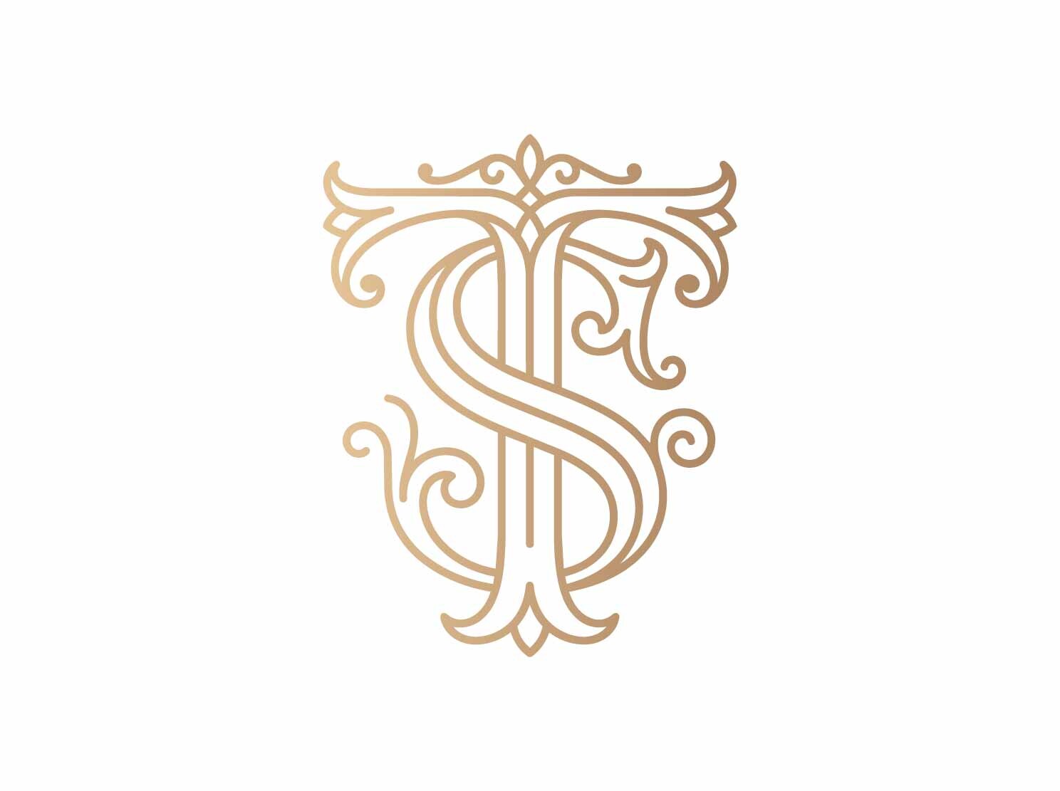 TS Interlocking Initials Logo SVG