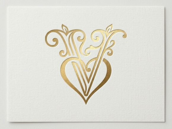 V Love Monogram Logo SVG