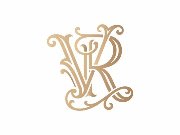 VR Interlocking Initials Logo SVG