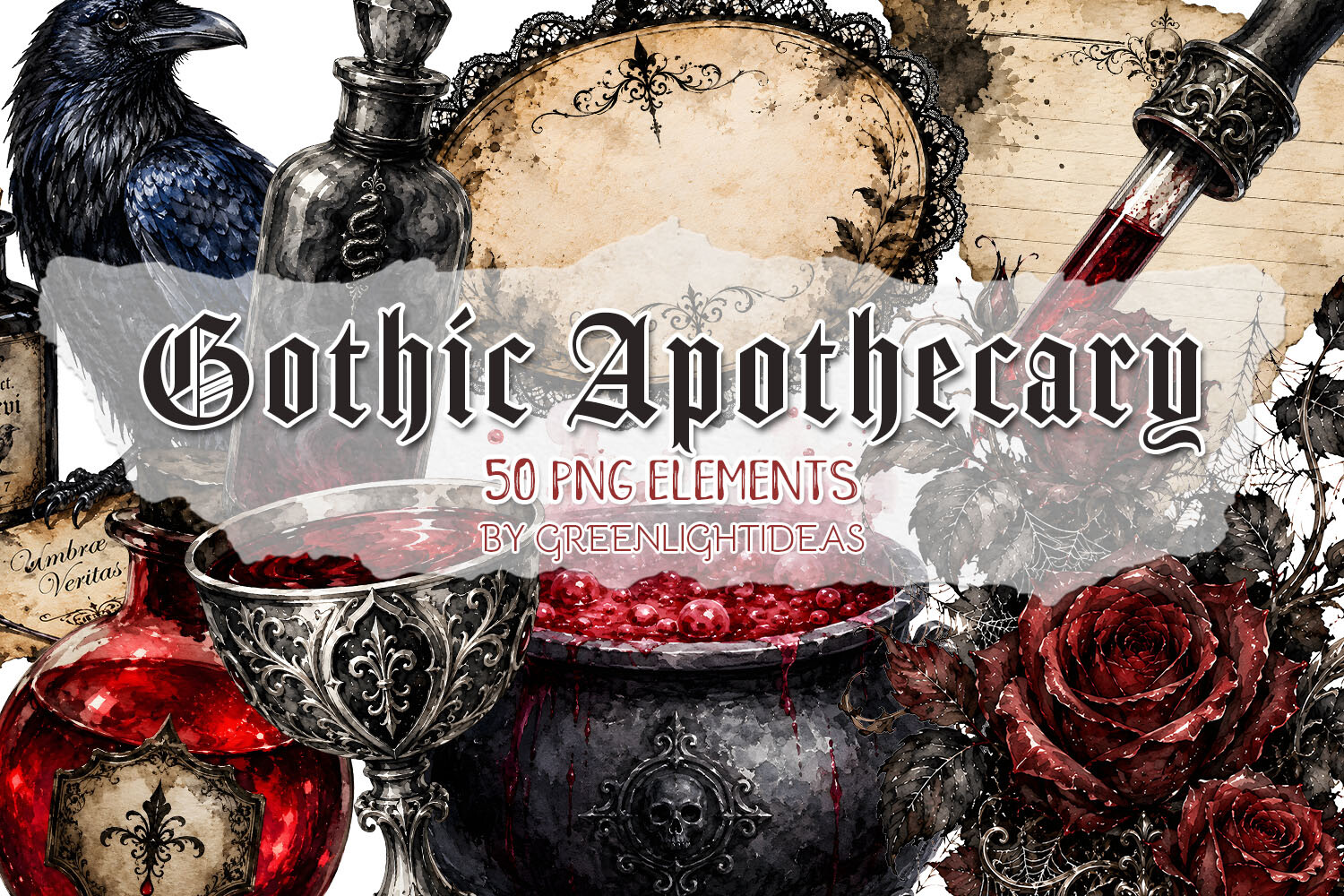 Victorian Gothic Apothecary Clipart