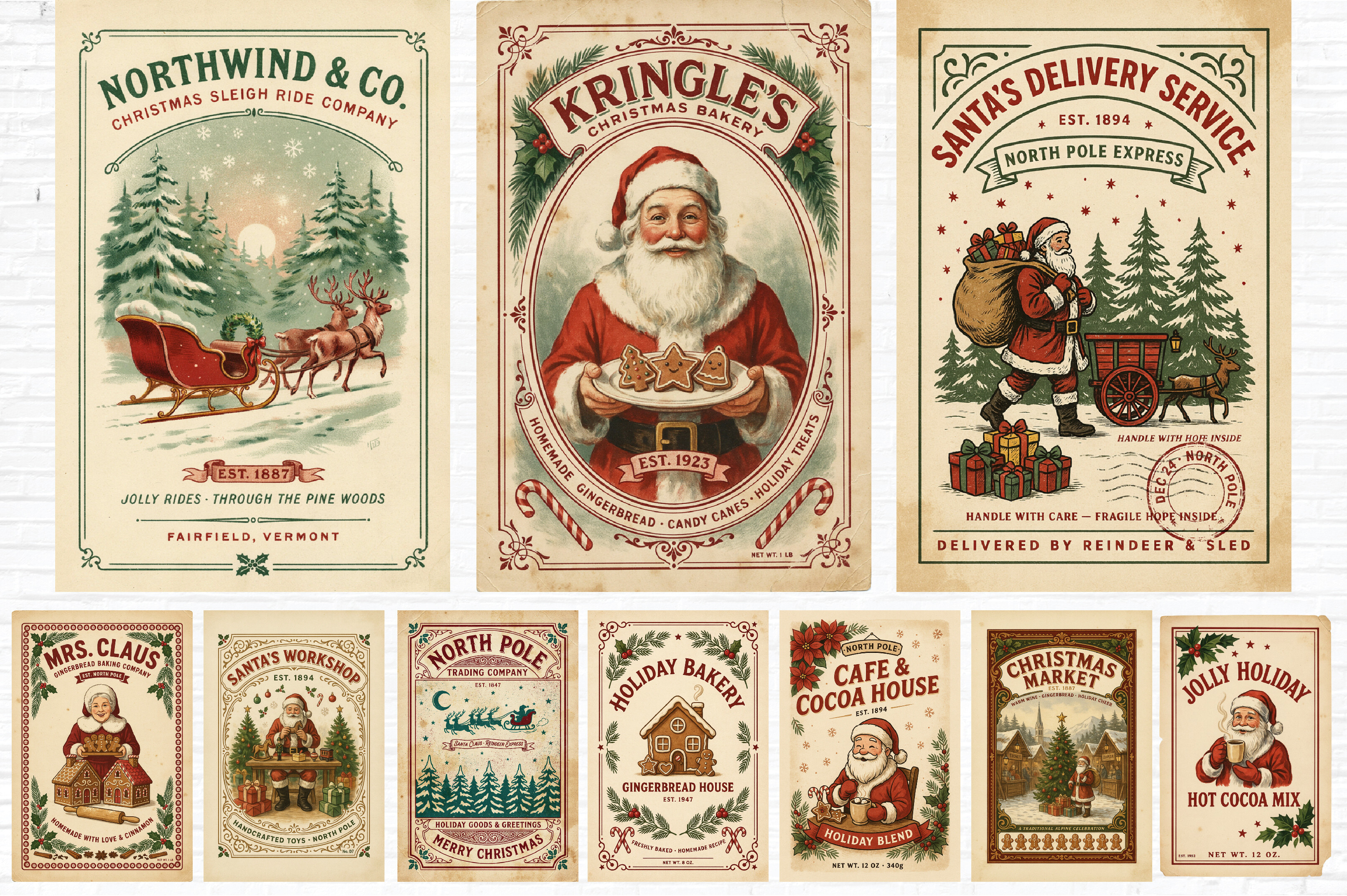 Vintage Christmas Labels Bundle