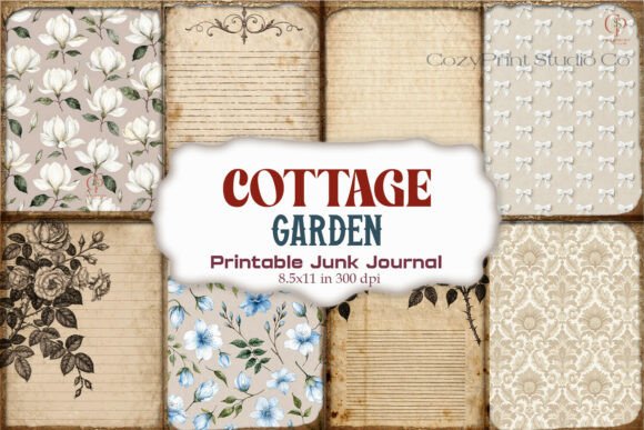 Vintage Cottage Garden Junk Journal Page