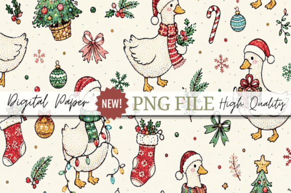 Christmas Chicken Pattern, Holiday Chick