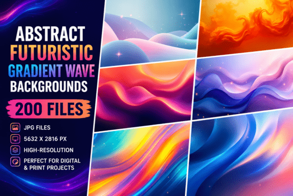 Abstract Gradient Wave Backgrounds
