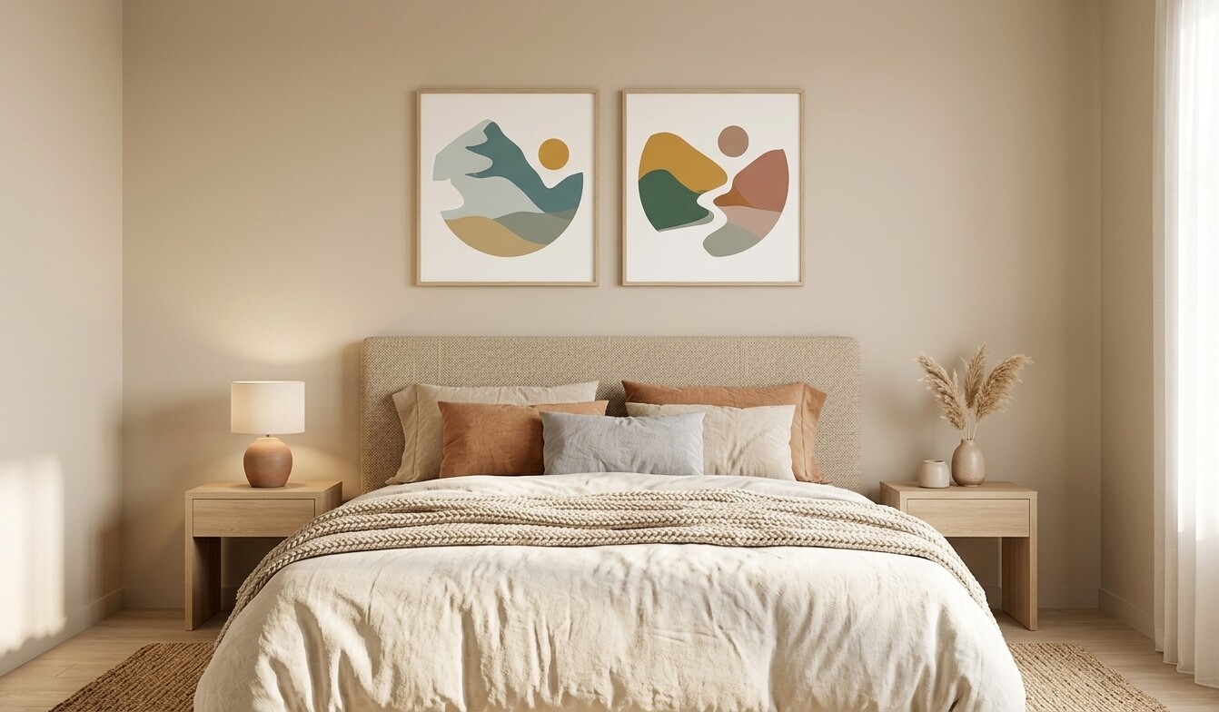Abstract Wall Art Set of 2, Modern Print