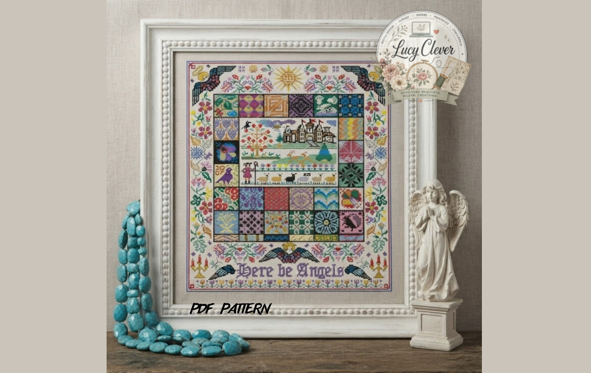 Angel Pavement Cross Stitch Pattern