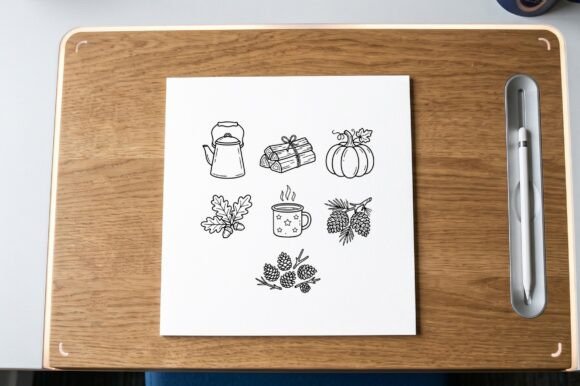 Autumn Objects Coloring Page