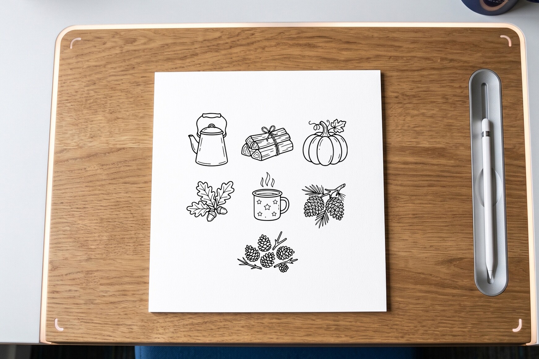 Autumn Objects Coloring Page