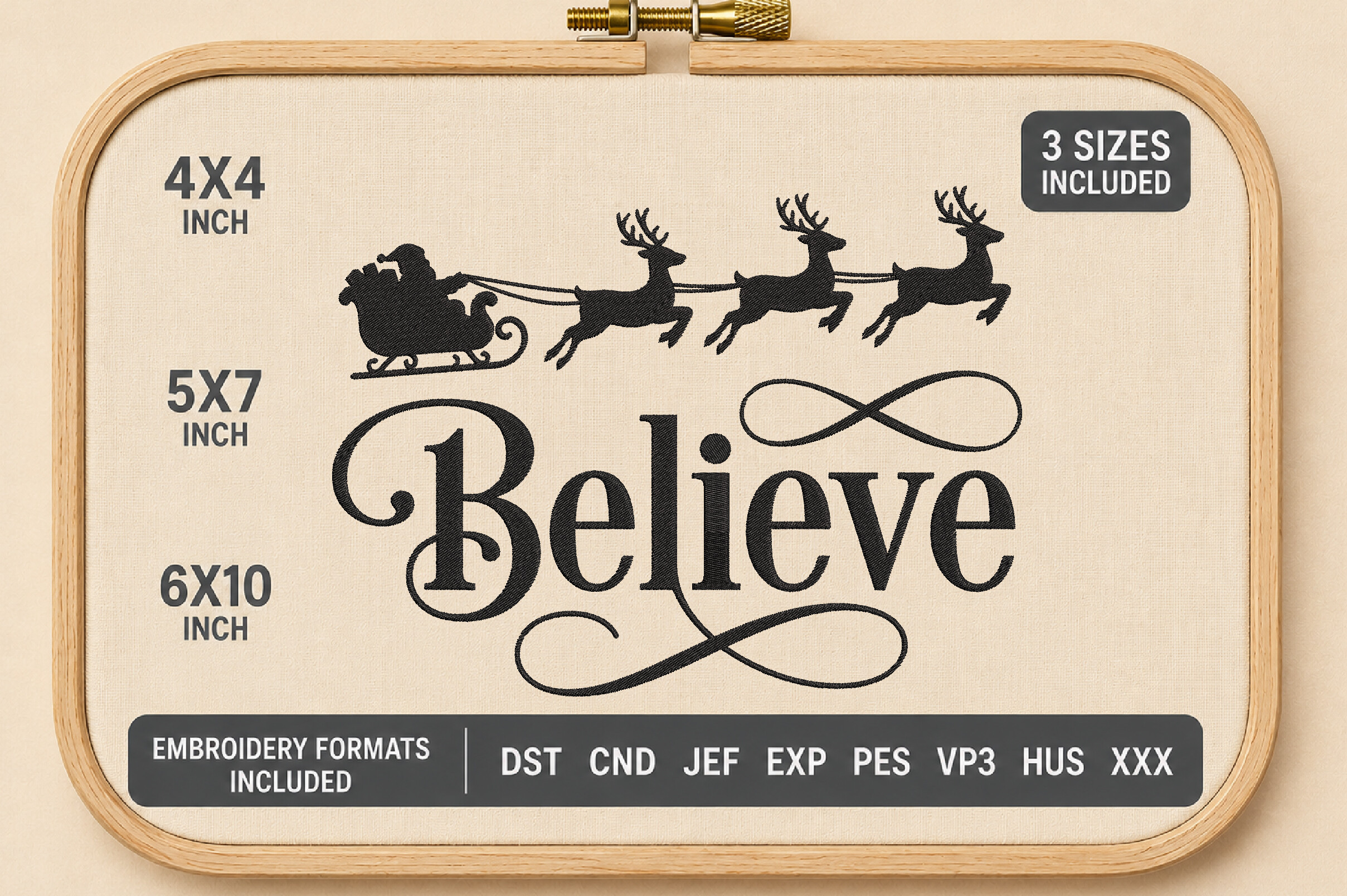Believe Christmas Machine Embroidery - photo 3