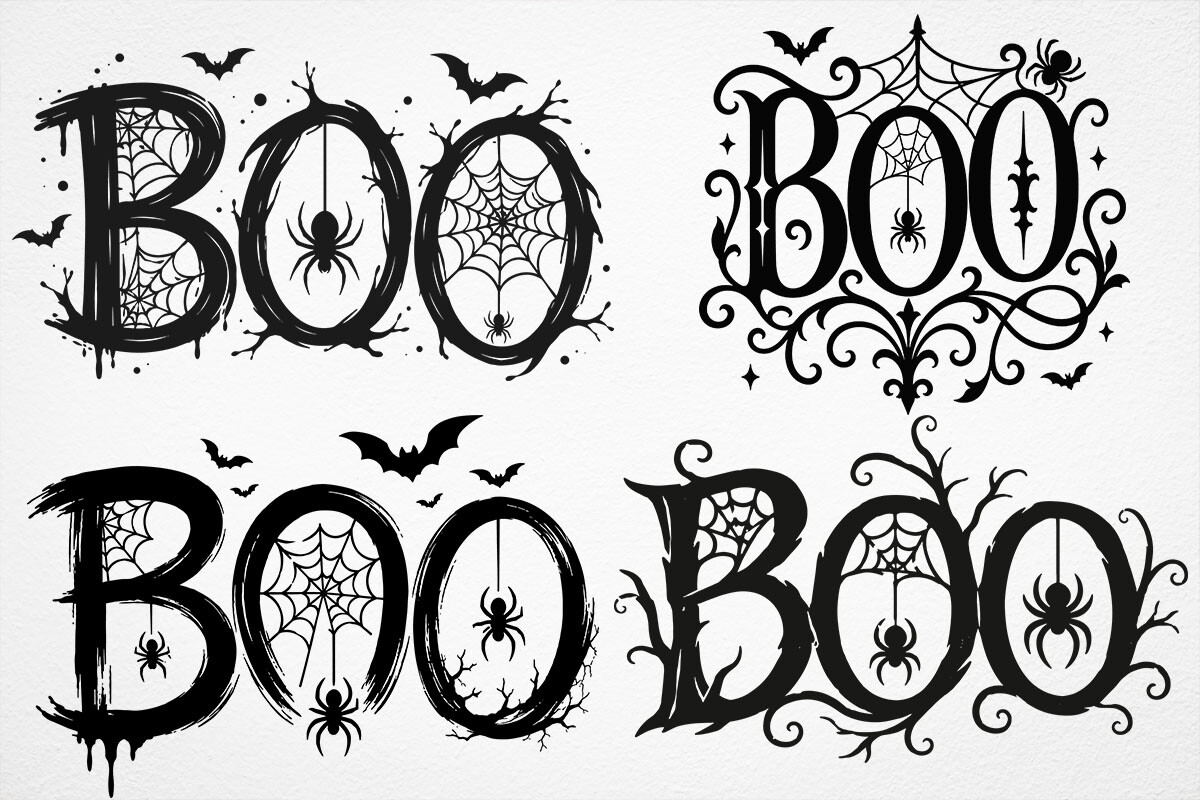 Boo Spooky Halloween Svg, Cute Ghost Svg