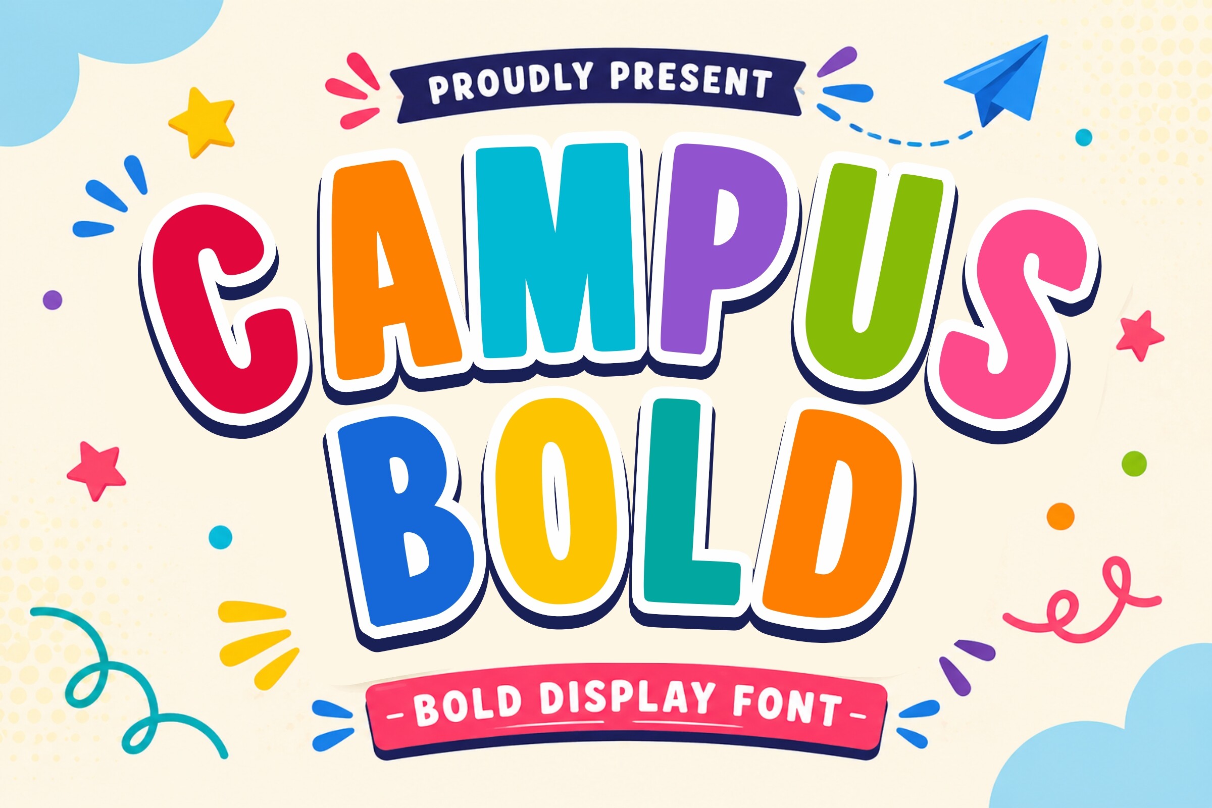 Campus Bold preview - bold campus-style display font