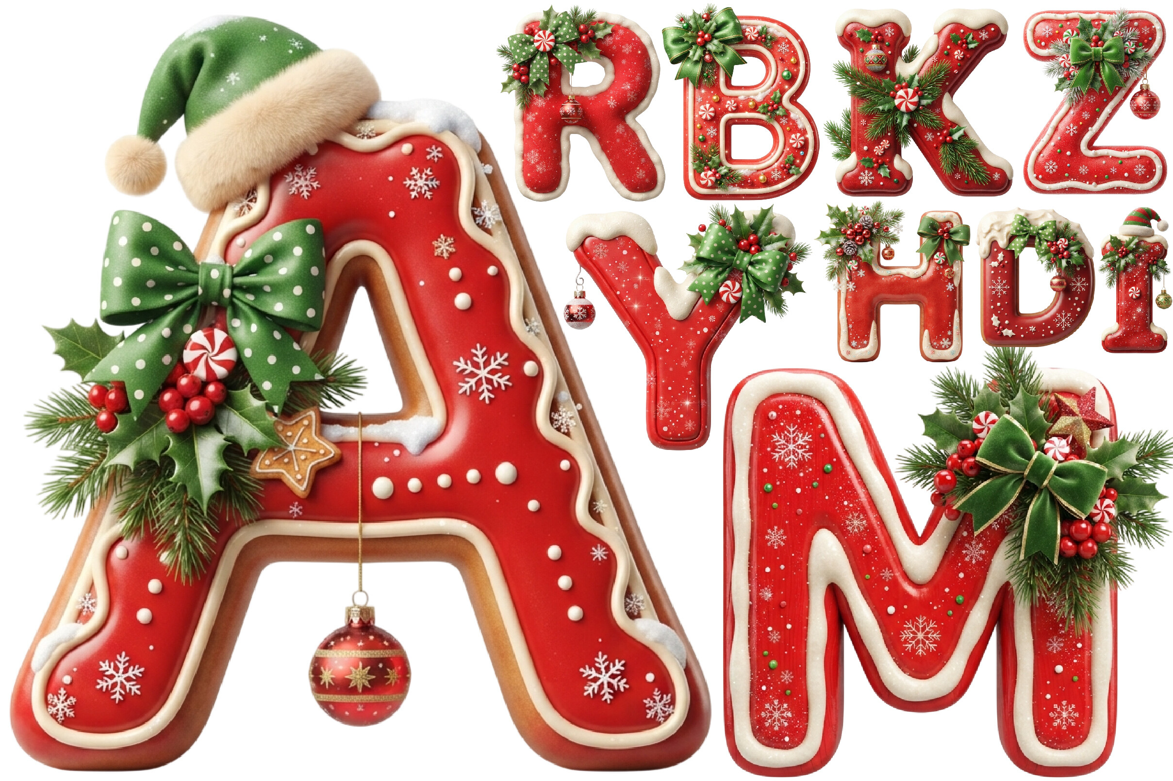 Christmas Alphabet Letters Holiday Bundl