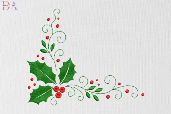 Christmas Berry Leaf Swirl