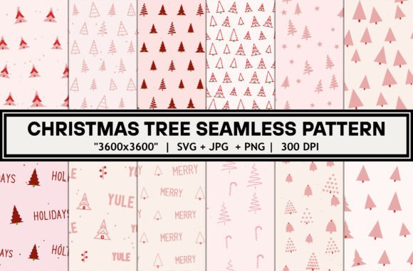 Christmas Tree Seamless Pattern Bundle
