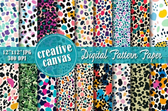 Colorful Leopard Digital Paper Bundle