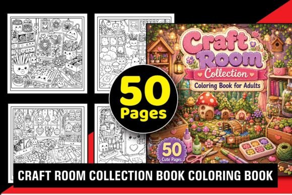 Cozy Craft Room Coloring Book for Adults