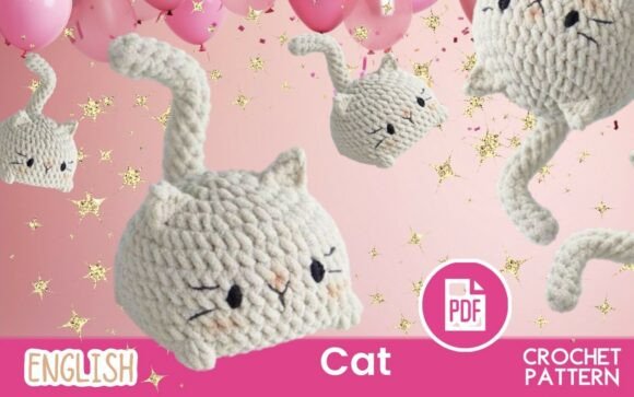 Crochet Cat Kitty / Amigurumi / Keychain