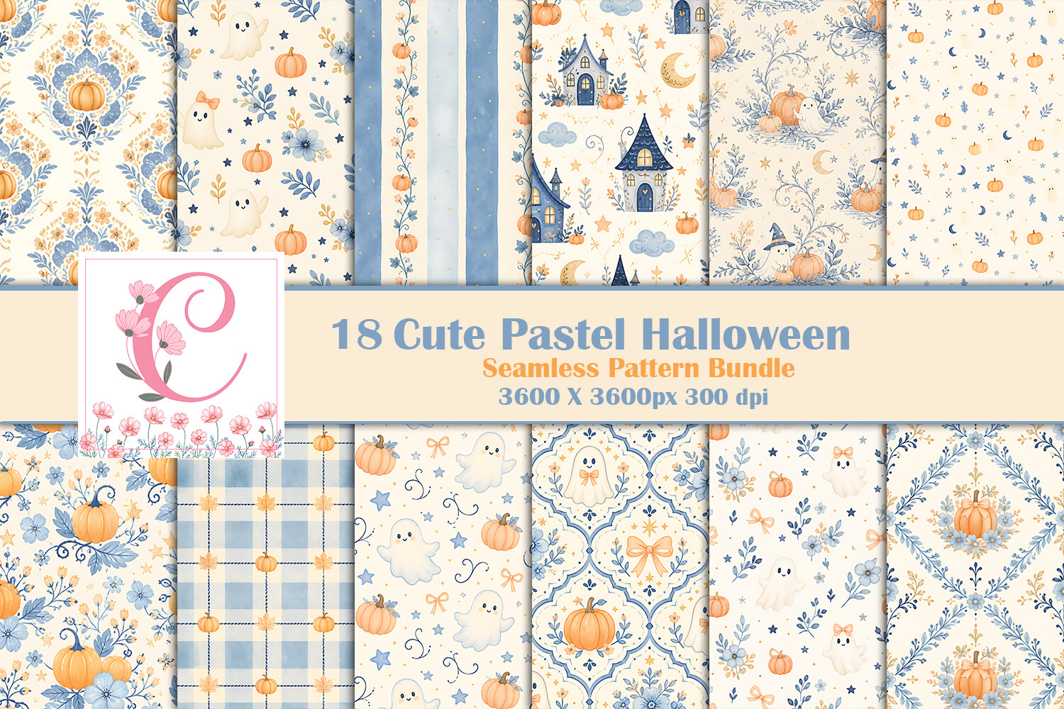 Cute Pastel Halloween Seamless Pattern