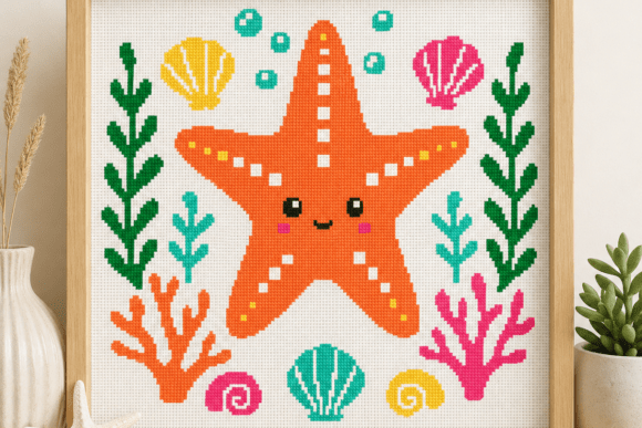 Cute Starfish Ocean Cross Stitch