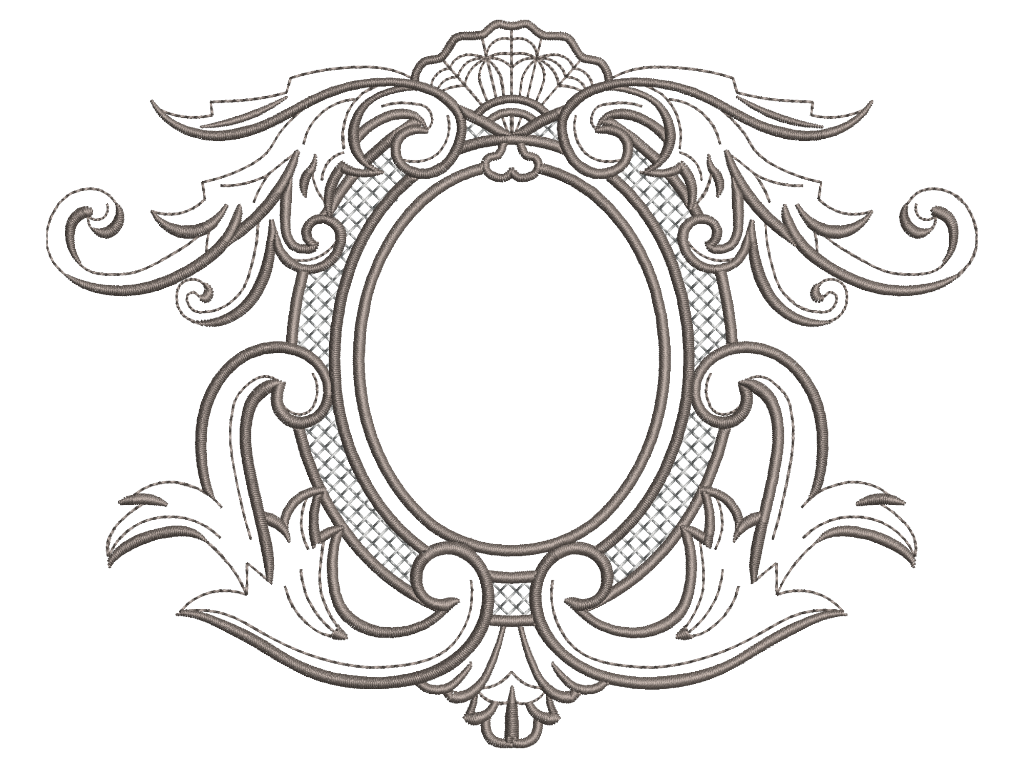 Decorative Baroque Oval Embroidery Frame