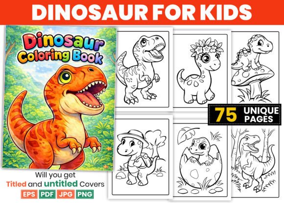 75 Dinosaur Coloring Pages for Kids