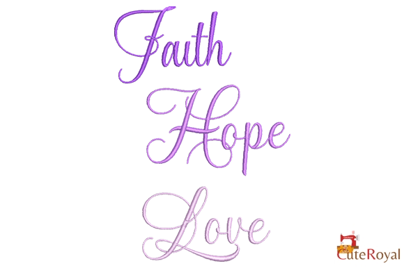 Faith Hope Love Lettering - 3 Sizes