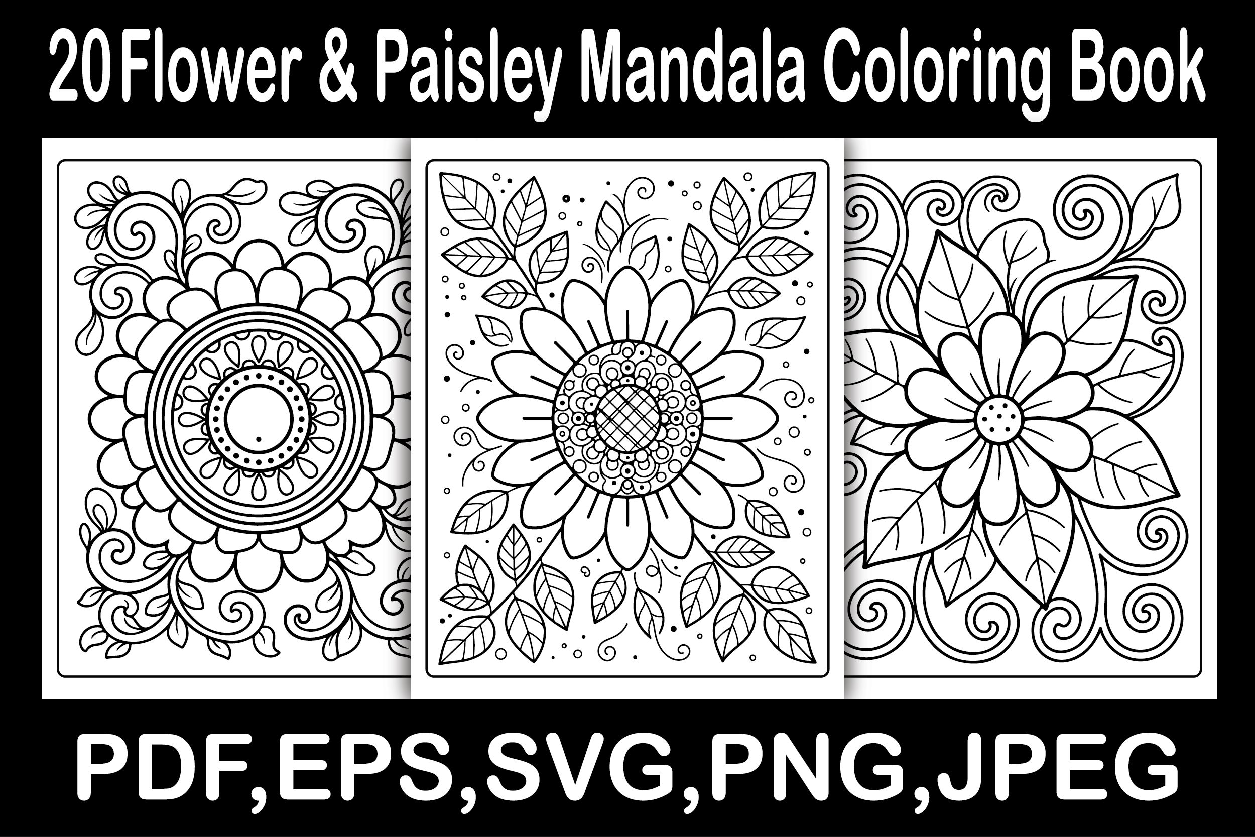 Flower & Paisley Mandala Coloring Book