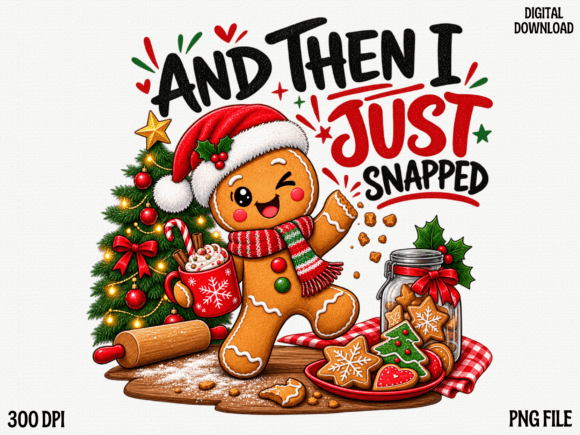 Funny Gingerbread Christmas Baking PNG