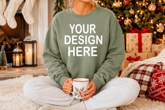 Gildan 18000 Sweatshirt Christmas Mockup