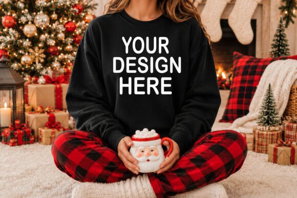 Gildan 18000 Sweatshirt Christmas Mockup