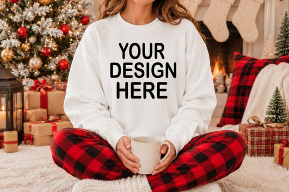 Gildan 18000 Sweatshirt Christmas Mockup