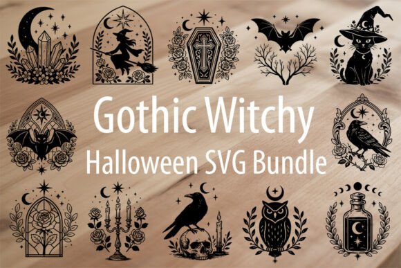 Gothic Witchy Halloween SVG Bundle