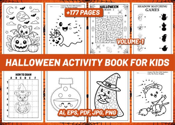 Halloween Activity Book for Kids Vol 1