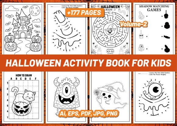 Halloween Activity Book for Kids Vol 2