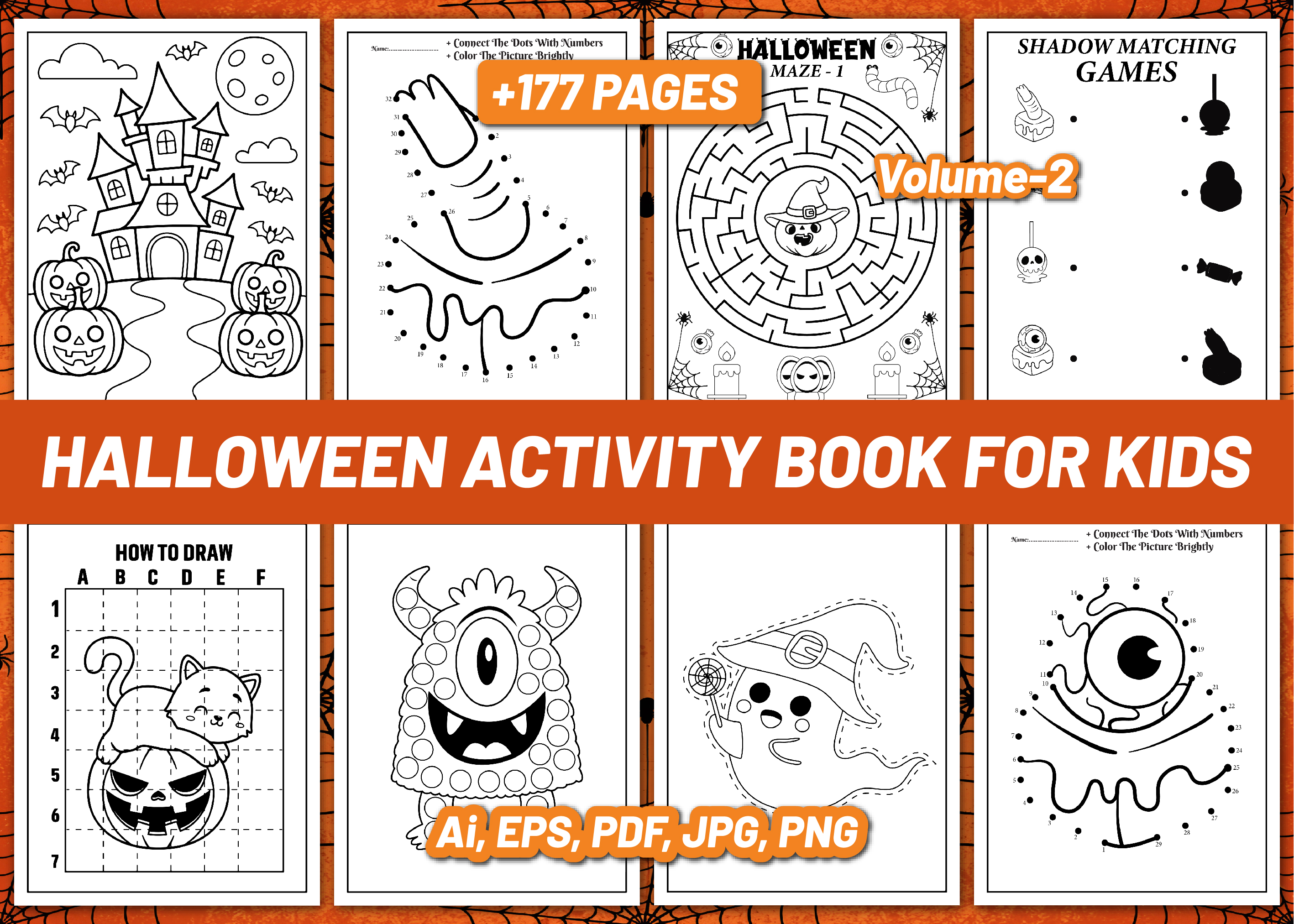 Halloween Activity Book for Kids Vol 2
