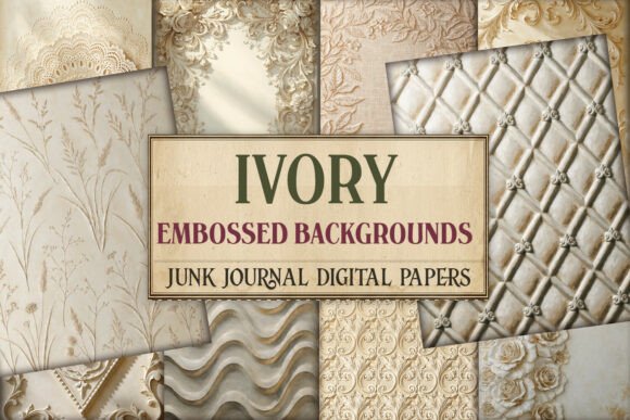 Ivory Embossed Backgrounds Junk Journal