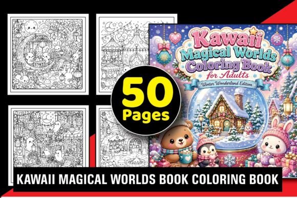 Kawaii Magical Worlds Coloring Book