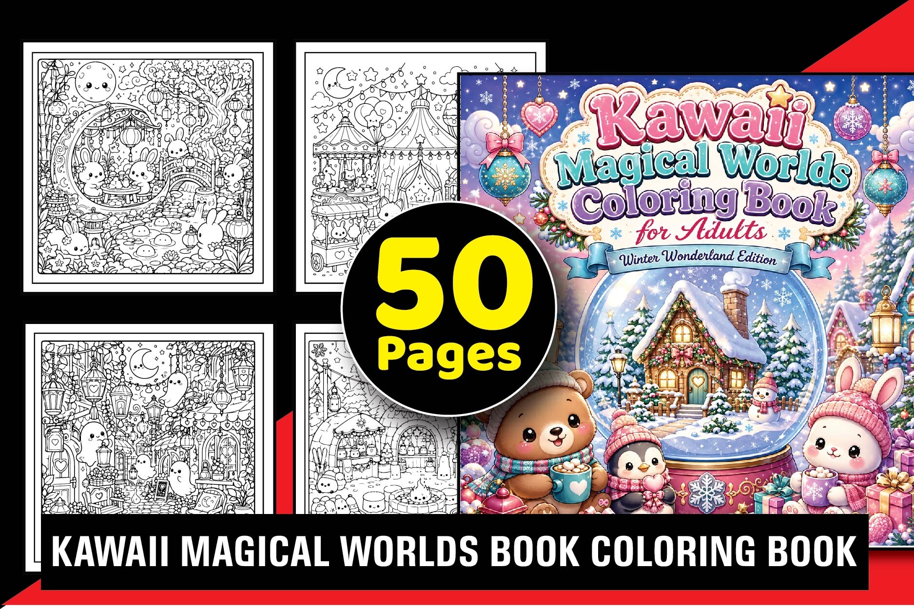 Kawaii Magical Worlds Coloring Book