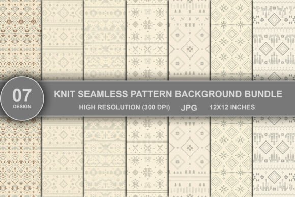 Knit Seamless Pattern Background Bundle