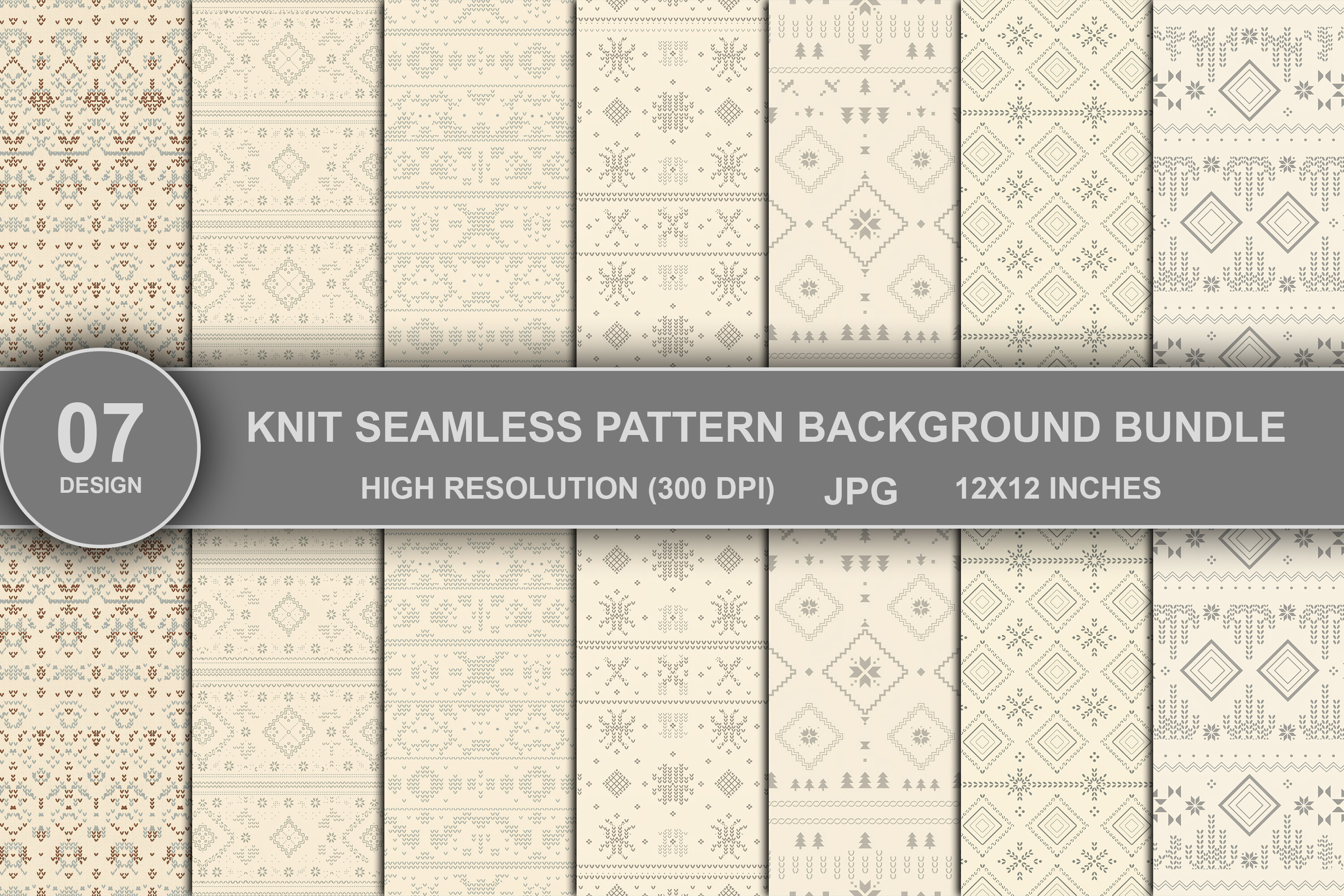 Knit Seamless Pattern Background Bundle